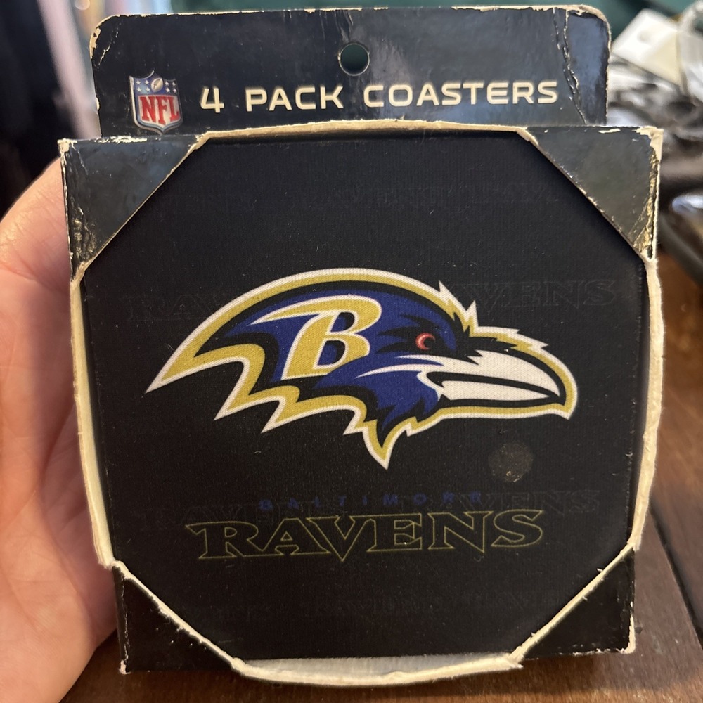 Baltimore Ravens New Old‎ Stock Foam Coasters From 2011. Boelter.